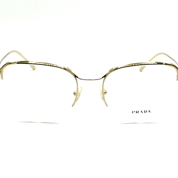 NEW PRADA VPR 60U ZVN-1O1 Polished Gold Cat Eye Eyeglasses 53mm 19 140 - Picture 2 of 9